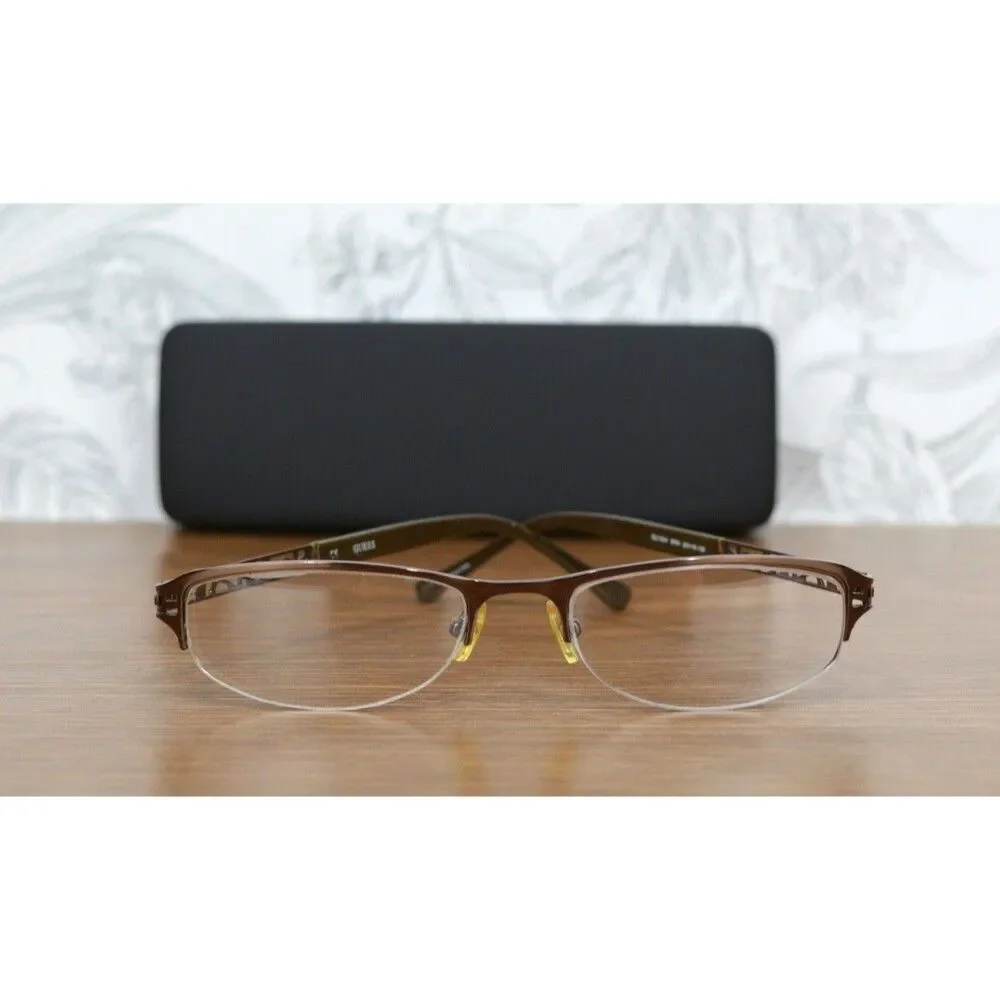 Guess Women's Cat Eye Glasses 37 Frame Grooved Metal 50 18-135 Eyeglasses 1504